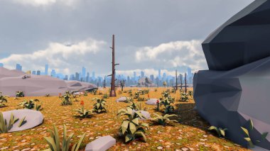 Sürdürülebilir kalkınma hedefleri, biyolojik çeşitlilik, büyüyen bir ekonomi ve ekoloji için grafiksel kaynaklar. 3B oluşturma ve düşük polyester