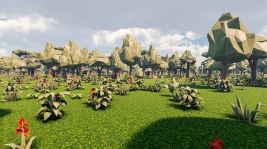 Sürdürülebilir kalkınma hedefleri, biyolojik çeşitlilik, büyüyen bir ekonomi ve ekoloji için grafiksel kaynaklar. 3B oluşturma ve düşük polyester