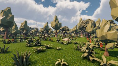 Sürdürülebilir kalkınma hedefleri, biyolojik çeşitlilik, büyüyen bir ekonomi ve ekoloji için grafiksel kaynaklar. 3B oluşturma ve düşük polyester