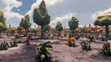 Sürdürülebilir kalkınma hedefleri, biyolojik çeşitlilik, büyüyen bir ekonomi ve ekoloji için grafiksel kaynaklar. 3B oluşturma ve düşük polyester