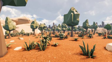 Sürdürülebilir kalkınma hedefleri, biyolojik çeşitlilik, büyüyen bir ekonomi ve ekoloji için grafiksel kaynaklar. 3B oluşturma ve düşük polyester