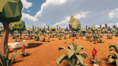 Sürdürülebilir kalkınma hedefleri, biyolojik çeşitlilik, büyüyen bir ekonomi ve ekoloji için grafiksel kaynaklar. 3B oluşturma ve düşük polyester