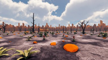 Sürdürülebilir kalkınma hedefleri, biyolojik çeşitlilik, büyüyen bir ekonomi ve ekoloji için grafiksel kaynaklar. 3B oluşturma ve düşük polyester