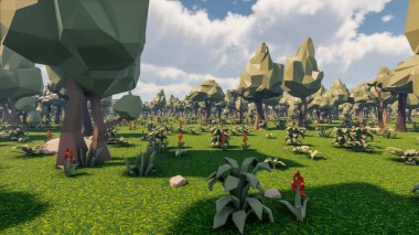 Sürdürülebilir kalkınma hedefleri, biyolojik çeşitlilik, büyüyen bir ekonomi ve ekoloji için grafiksel kaynaklar. 3B oluşturma ve düşük polyester