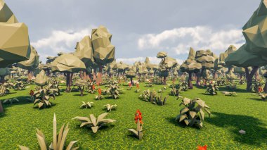 Sürdürülebilir kalkınma hedefleri, biyolojik çeşitlilik, büyüyen bir ekonomi ve ekoloji için grafiksel kaynaklar. 3B oluşturma ve düşük polyester