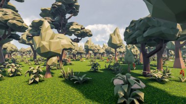 Sürdürülebilir kalkınma hedefleri, biyolojik çeşitlilik, büyüyen bir ekonomi ve ekoloji için grafiksel kaynaklar. 3B oluşturma ve düşük polyester