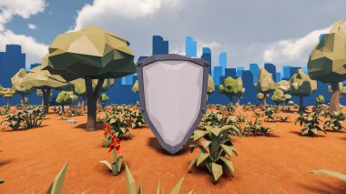 Sürdürülebilir kalkınma hedefleri, biyolojik çeşitlilik, büyüyen bir ekonomi ve ekoloji için grafiksel kaynaklar. 3B oluşturma ve düşük polyester