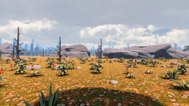 Sürdürülebilir kalkınma hedefleri, biyolojik çeşitlilik, büyüyen bir ekonomi ve ekoloji için grafiksel kaynaklar. 3B oluşturma ve düşük polyester