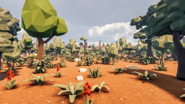 Sürdürülebilir kalkınma hedefleri, biyolojik çeşitlilik, büyüyen bir ekonomi ve ekoloji için grafiksel kaynaklar. 3B oluşturma ve düşük polyester