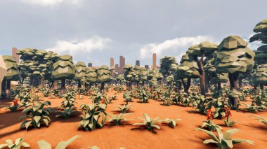 Sürdürülebilir kalkınma hedefleri, biyolojik çeşitlilik, büyüyen bir ekonomi ve ekoloji için grafiksel kaynaklar. 3B oluşturma ve düşük polyester