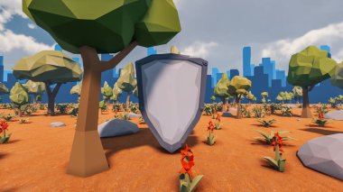 Sürdürülebilir kalkınma hedefleri, biyolojik çeşitlilik, büyüyen bir ekonomi ve ekoloji için grafiksel kaynaklar. 3B oluşturma ve düşük polyester