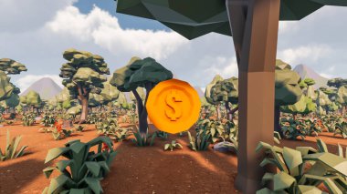 Sürdürülebilir kalkınma hedefleri, biyolojik çeşitlilik, büyüyen bir ekonomi ve ekoloji için grafiksel kaynaklar. 3B oluşturma ve düşük polyester