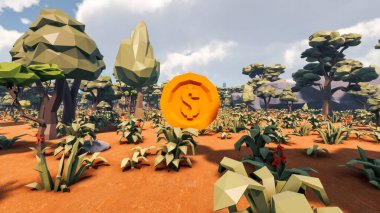 Sürdürülebilir kalkınma hedefleri, biyolojik çeşitlilik, büyüyen bir ekonomi ve ekoloji için grafiksel kaynaklar. 3B oluşturma ve düşük polyester