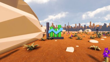 Sürdürülebilir kalkınma hedefleri için grafiksel kaynaklar biyolojik çeşitlilik büyüyen bir ekonomi ve ekoloji 3D yorumlama ve düşük polyester