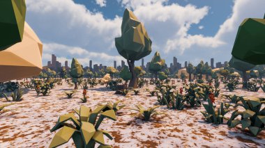 Sürdürülebilir kalkınma hedefleri, biyolojik çeşitlilik, büyüyen bir ekonomi ve ekoloji için grafiksel kaynaklar. 3B oluşturma ve düşük polyester