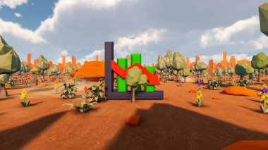 Sürdürülebilir kalkınma hedefleri için grafiksel kaynaklar biyolojik çeşitlilik büyüyen bir ekonomi ve ekoloji 3D yorumlama ve düşük polyester