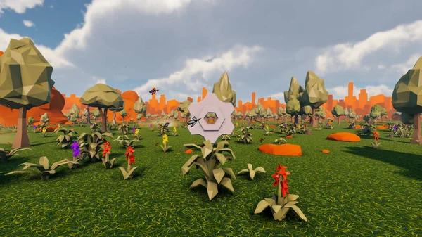 Sürdürülebilir kalkınma hedefleri için grafiksel kaynaklar biyolojik çeşitlilik büyüyen bir ekonomi ve ekoloji 3D yorumlama ve düşük polyester