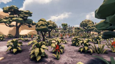 Sürdürülebilir kalkınma hedefleri, biyolojik çeşitlilik, büyüyen bir ekonomi ve ekoloji için grafiksel kaynaklar. 3B oluşturma ve düşük polyester