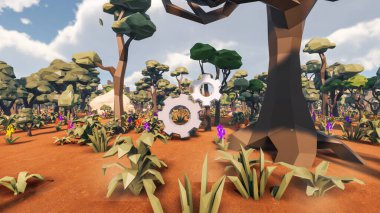 Sürdürülebilir kalkınma hedefleri için grafiksel kaynaklar biyolojik çeşitlilik büyüyen bir ekonomi ve ekoloji 3D yorumlama ve düşük polyester