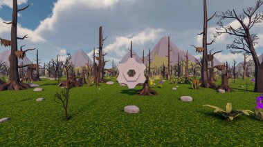 Sürdürülebilir kalkınma hedefleri için grafiksel kaynaklar biyolojik çeşitlilik büyüyen bir ekonomi ve ekoloji 3D yorumlama ve düşük polyester