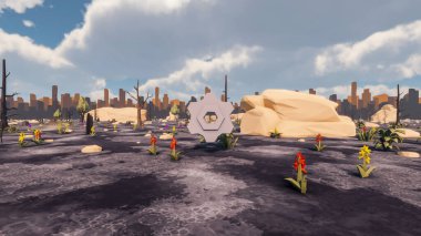 Sürdürülebilir kalkınma hedefleri için grafiksel kaynaklar biyolojik çeşitlilik büyüyen bir ekonomi ve ekoloji 3D yorumlama ve düşük polyester