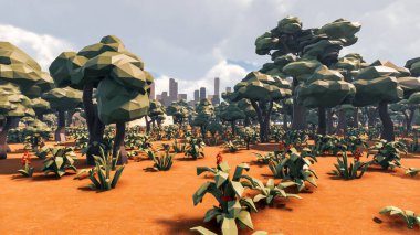 Sürdürülebilir kalkınma hedefleri, biyolojik çeşitlilik, büyüyen bir ekonomi ve ekoloji için grafiksel kaynaklar. 3B oluşturma ve düşük polyester