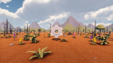 Sürdürülebilir kalkınma hedefleri için grafiksel kaynaklar biyolojik çeşitlilik büyüyen bir ekonomi ve ekoloji 3D yorumlama ve düşük polyester