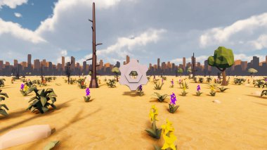 Sürdürülebilir kalkınma hedefleri için grafiksel kaynaklar biyolojik çeşitlilik büyüyen bir ekonomi ve ekoloji 3D yorumlama ve düşük polyester