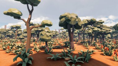 Sürdürülebilir kalkınma hedefleri, biyolojik çeşitlilik, büyüyen bir ekonomi ve ekoloji için grafiksel kaynaklar. 3B oluşturma ve düşük polyester