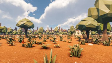 Sürdürülebilir kalkınma hedefleri, biyolojik çeşitlilik, büyüyen bir ekonomi ve ekoloji için grafiksel kaynaklar. 3B oluşturma ve düşük polyester