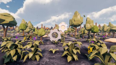 Sürdürülebilir kalkınma hedefleri için grafiksel kaynaklar biyolojik çeşitlilik büyüyen bir ekonomi ve ekoloji 3D yorumlama ve düşük polyester