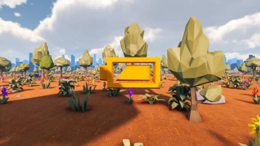 Sürdürülebilir kalkınma hedefleri için grafiksel kaynaklar biyolojik çeşitlilik büyüyen bir ekonomi ve ekoloji 3D yorumlama ve düşük polyester