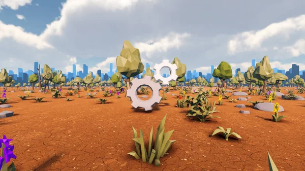 Sürdürülebilir kalkınma hedefleri için grafiksel kaynaklar biyolojik çeşitlilik büyüyen bir ekonomi ve ekoloji 3D yorumlama ve düşük polyester