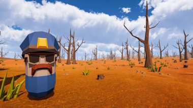 Sürdürülebilir kalkınma hedefleri, biyolojik çeşitlilik, büyüyen bir ekonomi ve ekoloji için grafiksel kaynaklar çokgen stili. 3 Boyutlu Hazırlama