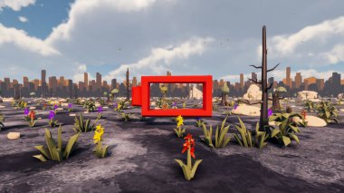 Sürdürülebilir kalkınma hedefleri için grafiksel kaynaklar biyolojik çeşitlilik büyüyen bir ekonomi ve ekoloji 3D yorumlama ve düşük polyester