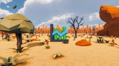 Sürdürülebilir kalkınma hedefleri için grafiksel kaynaklar biyolojik çeşitlilik büyüyen bir ekonomi ve ekoloji 3D yorumlama ve düşük polyester