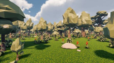 Sürdürülebilir kalkınma hedefleri, biyolojik çeşitlilik, büyüyen bir ekonomi ve ekoloji için grafiksel kaynaklar. 3B oluşturma ve düşük polyester