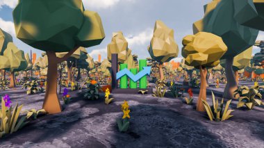 Sürdürülebilir kalkınma hedefleri için grafiksel kaynaklar biyolojik çeşitlilik büyüyen bir ekonomi ve ekoloji 3D yorumlama ve düşük polyester