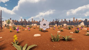 Sürdürülebilir kalkınma hedefleri için grafiksel kaynaklar biyolojik çeşitlilik büyüyen bir ekonomi ve ekoloji 3D yorumlama ve düşük polyester