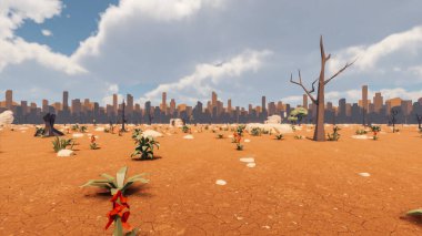 Sürdürülebilir kalkınma hedefleri, biyolojik çeşitlilik, büyüyen bir ekonomi ve ekoloji için grafiksel kaynaklar. 3B oluşturma ve düşük polyester