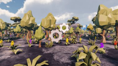 Sürdürülebilir kalkınma hedefleri için grafiksel kaynaklar biyolojik çeşitlilik büyüyen bir ekonomi ve ekoloji 3D yorumlama ve düşük polyester