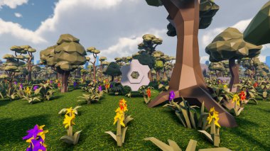 Sürdürülebilir kalkınma hedefleri için grafiksel kaynaklar biyolojik çeşitlilik büyüyen bir ekonomi ve ekoloji 3D yorumlama ve düşük polyester