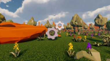 Sürdürülebilir kalkınma hedefleri için grafiksel kaynaklar biyolojik çeşitlilik büyüyen bir ekonomi ve ekoloji 3D yorumlama ve düşük polyester