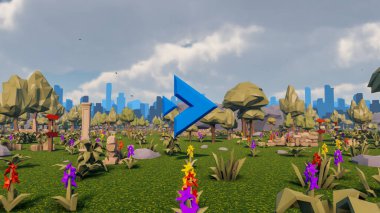 Sürdürülebilir kalkınma hedefleri için grafiksel kaynaklar biyolojik çeşitlilik büyüyen bir ekonomi ve ekoloji 3D yorumlama ve düşük polyester