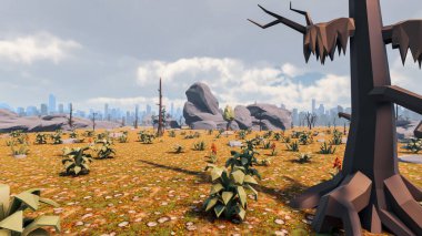 Sürdürülebilir kalkınma hedefleri, biyolojik çeşitlilik, büyüyen bir ekonomi ve ekoloji için grafiksel kaynaklar. 3B oluşturma ve düşük polyester