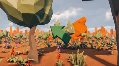 Sürdürülebilir kalkınma hedefleri için grafiksel kaynaklar biyolojik çeşitlilik büyüyen bir ekonomi ve ekoloji 3D yorumlama ve düşük polyester