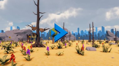 Sürdürülebilir kalkınma hedefleri için grafiksel kaynaklar biyolojik çeşitlilik büyüyen bir ekonomi ve ekoloji 3D yorumlama ve düşük polyester