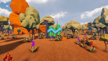 Sürdürülebilir kalkınma hedefleri için grafiksel kaynaklar biyolojik çeşitlilik büyüyen bir ekonomi ve ekoloji 3D yorumlama ve düşük polyester