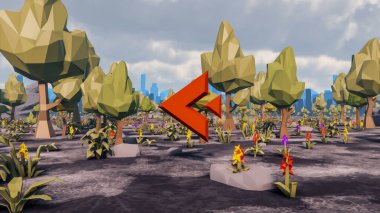 Sürdürülebilir kalkınma hedefleri için grafiksel kaynaklar biyolojik çeşitlilik büyüyen bir ekonomi ve ekoloji 3D yorumlama ve düşük polyester