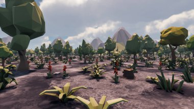 Sürdürülebilir kalkınma hedefleri, biyolojik çeşitlilik, büyüyen bir ekonomi ve ekoloji için grafiksel kaynaklar. 3B oluşturma ve düşük polyester